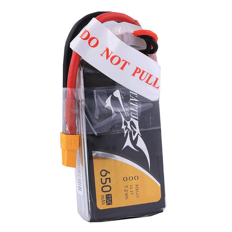 Tattu 3S1P 75C 11.1V 650mAh Lipo Battery Pack With XT30 Plug Tattu 3S1P 75C 11.1V 650mAh Lipo Battery Pack With XT30 Plug